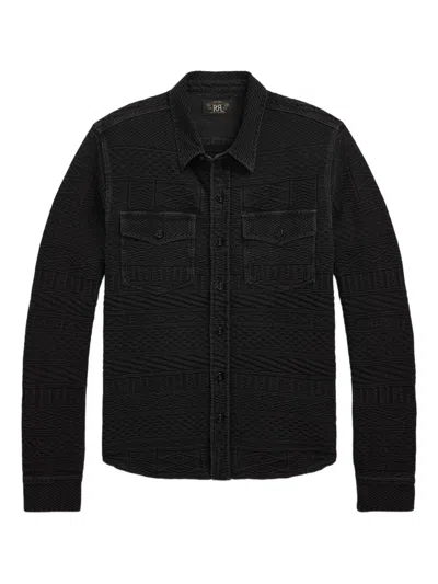 Rrl Julius Patterned-jacquard Shirt In Black