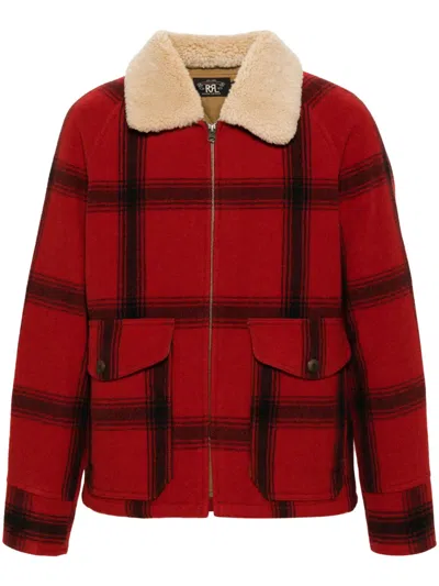 Rrl Kaplan Checked Field Jacket In Red