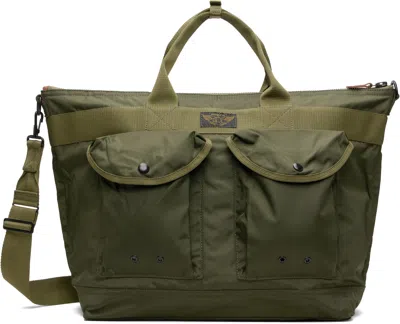 Rrl Khaki Nylon Utility Messenger Tote In Green