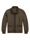 Rrl Knitted Button-down Cardigan In Brown