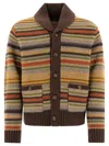 Rrl Shawl-collar Striped Wool Cardigan