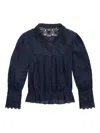 Rrl Lace-insert Blouse In Blue