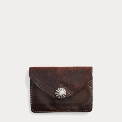 Rrl Leather Card Case In Brown
