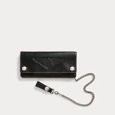 Rrl Leather Chain Wallet In Black