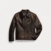 Rrl Leather Jacket In Brown