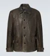 Rrl Leather Jacket In Brown