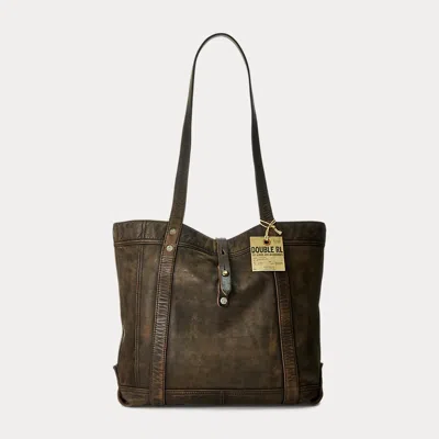 Rrl Leather Tote In Gold