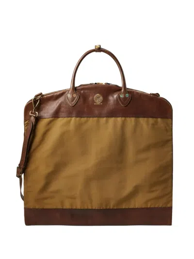 Rrl Leather-trim Canvas Tote Bag In Brown