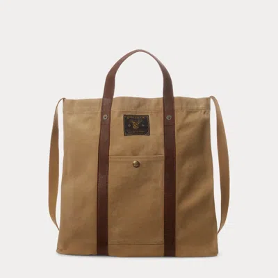 Rrl Leather-trim Canvas Tote In Brown
