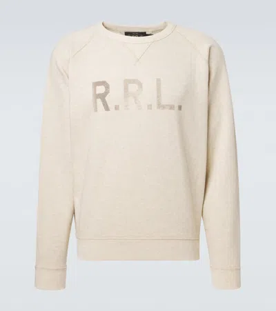 Rrl Logo Cotton-blend Sweatshirt In White