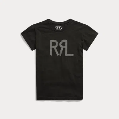 Rrl Logo Cotton Jersey Tee In Black