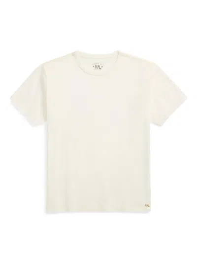 Rrl Logo-embroidered T-shirt In White