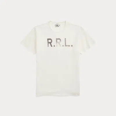 Rrl Logo Jersey Crewneck T-shirt In White