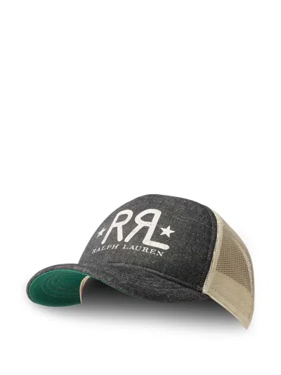 Rrl Logo-print Mesh Cap In Gray