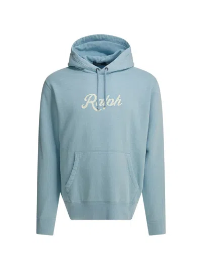 Rrl By Ralph Lauren Ralph Light Blue Cotton Hoodie