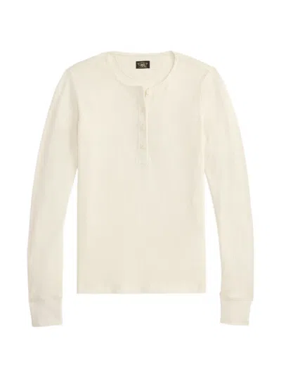 Rrl 긴소매 헨리 탑 In White