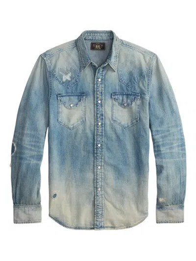 Rrl Long-sleeve Pocket Shirt In Blue