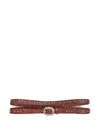 Rrl Tooled Leather Double-wrap Belt In Brown