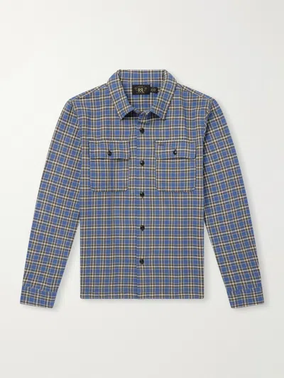 Rrl Matlock Checked Cotton-twill Shirt In Blue