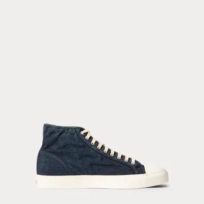 Rrl Mayport Indigo Canvas Trainer In Blue