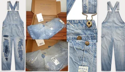 Pre-owned Rrl Men Double Rl  Ralph Lauren Repaired Indigo Denim Overalls Size L In Blue