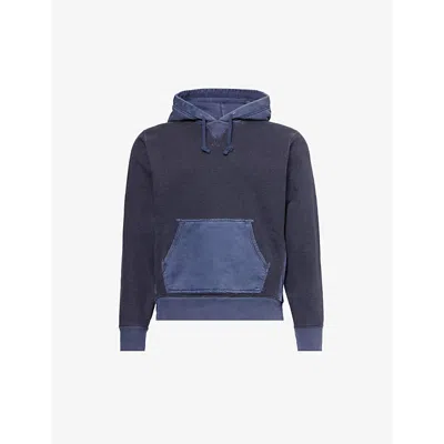 Rrl Cotton Jersey Hoodie In Navy Multi