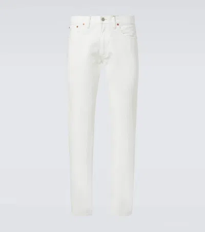 Rrl Mid-rise Slim Jeans In White