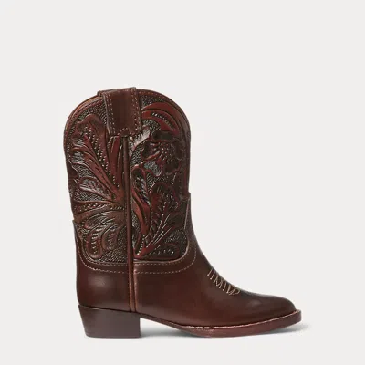 Rrl Mini Plainview Hand-tooled Leather Boot In Brown