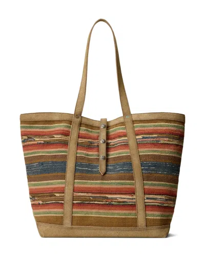 Rrl Murphy Striped Studded-detail Tote Bag In Multi