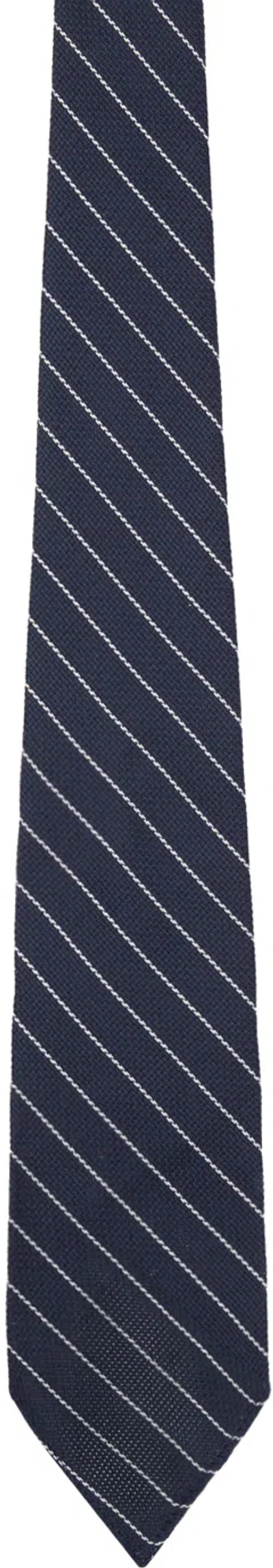 Rrl Navy & White Grenadine Tie