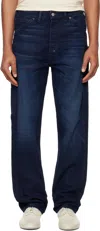 RRL NAVY ENGINEER FIT CANVAS CARPENTER TROUSERS