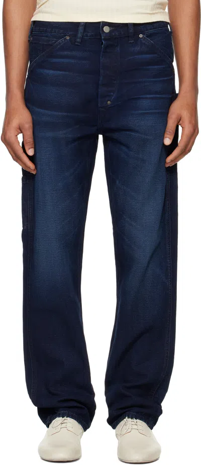 Rrl Navy Engineer Fit Canvas Carpenter Trousers In Indigo