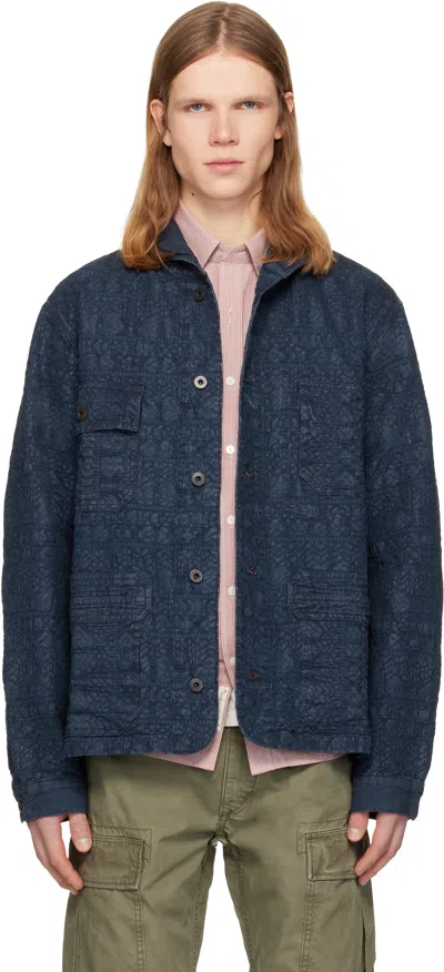 Rrl Navy Indigo Deck Sport Shirt Jacket In Blue