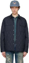 RRL NAVY QUILTED SHIRT JACKET