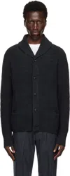 Rrl Cotton Shawl-collar Cardigan In Dark Navy Heather