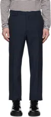 Rrl Navy Slim Striped Herringbone Suit Trousers In Navy/white