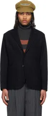 Rrl Navy Unconstructed Jacquard-knit Sport Blazer In Multi