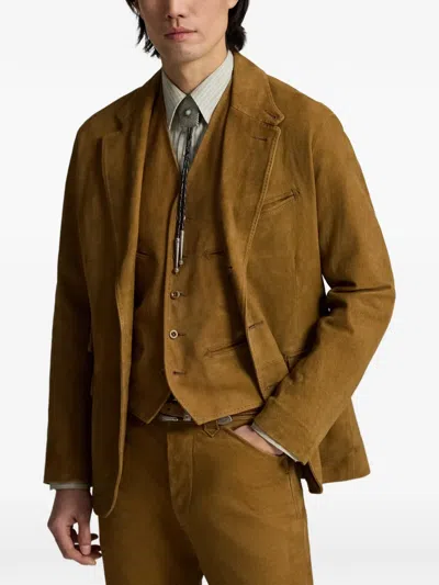 Rrl Lederblazer Mit Fallendem Revers In Brown
