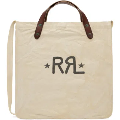 Rrl Off-white '' Ranch Logo Market Tote In Greige