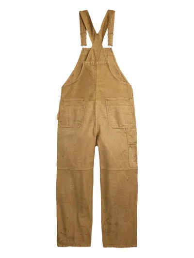 Rrl Paint-splatter Dungarees In Brown