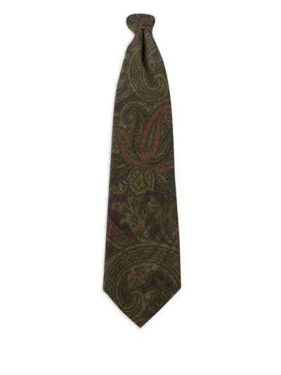 Rrl Paisley-pattern Corduroy-texture Tie In Brown