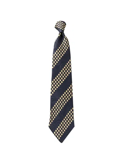 Rrl Paisley-jacquard Checkered-stripe Tie In Blue