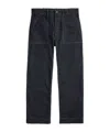 Rrl Herringbone-pattern Cotton Trousers In Blue