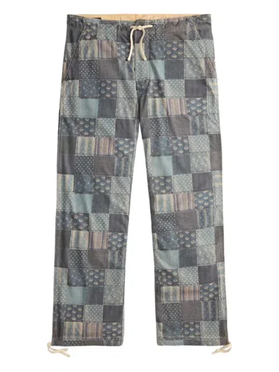 Rrl Patchwork Drawstring-fastening Trousers In Multi