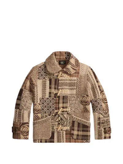 Rrl Patchwork Toggle-fastening Cardigan In Brown