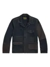 Rrl Patchwork Utility Jacket In Blue
