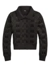 Rrl Patterned Button-up Cardigan In Black