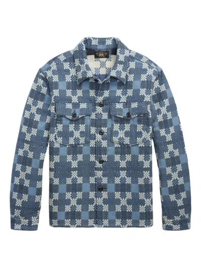 Rrl Patterned-jacquard Shirt In Blue