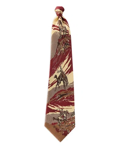 Rrl Patterned Silk Tie In Brown