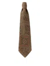 Rrl Patterned Tie In Brown